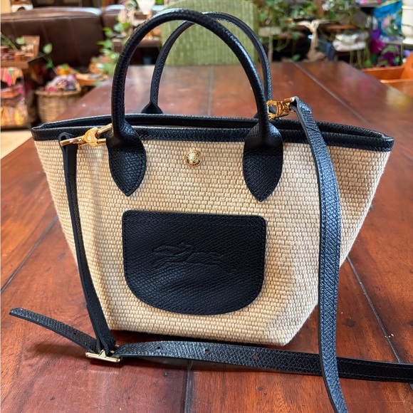 Handbags - Longchamp le pliage collection tote basket bag handbag crossbody leather canvas